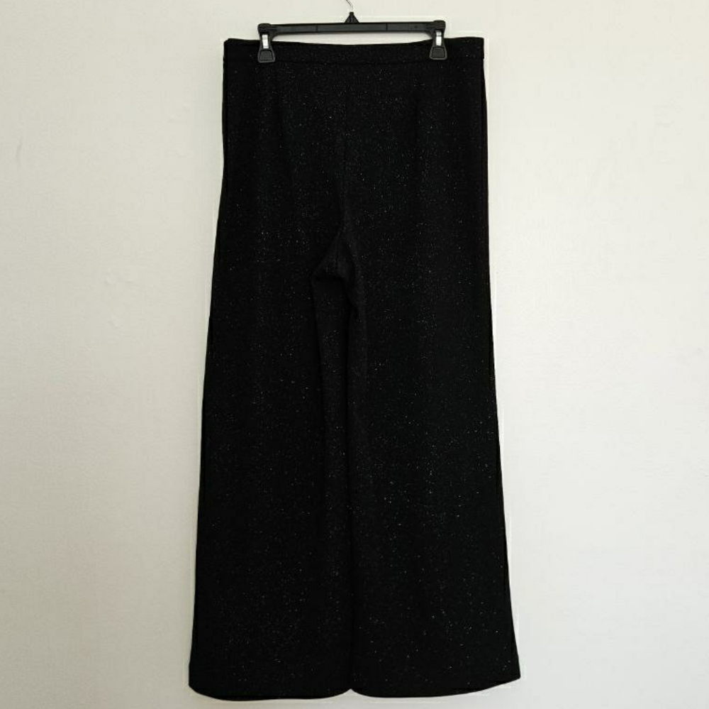Talbots Black Glitter Sparkle Wide-Leg Pants 12 - Picture 10 of 10